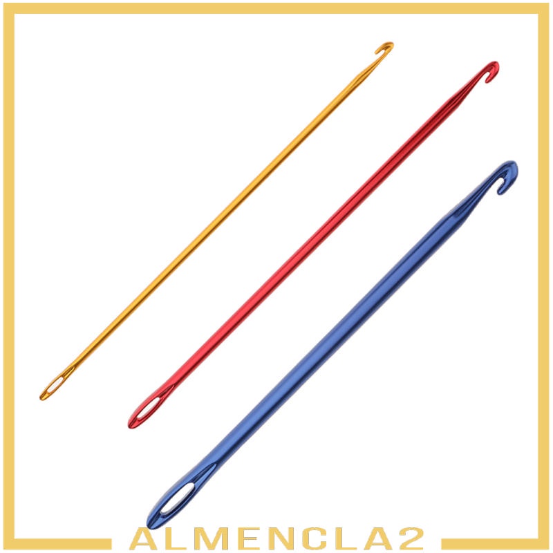 Bộ 3 kim móc len nhôm 2.75mm 4mm 6mm 3 màu