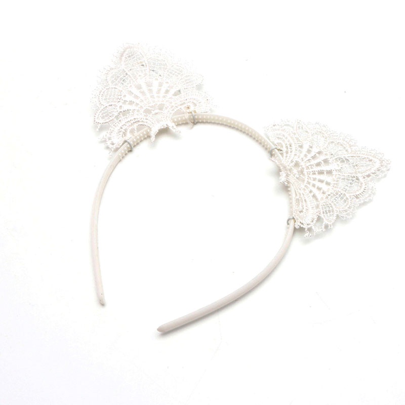 Băng Đô Tai Mèo Phối Ren Dễ Thương Cho Bé Gái