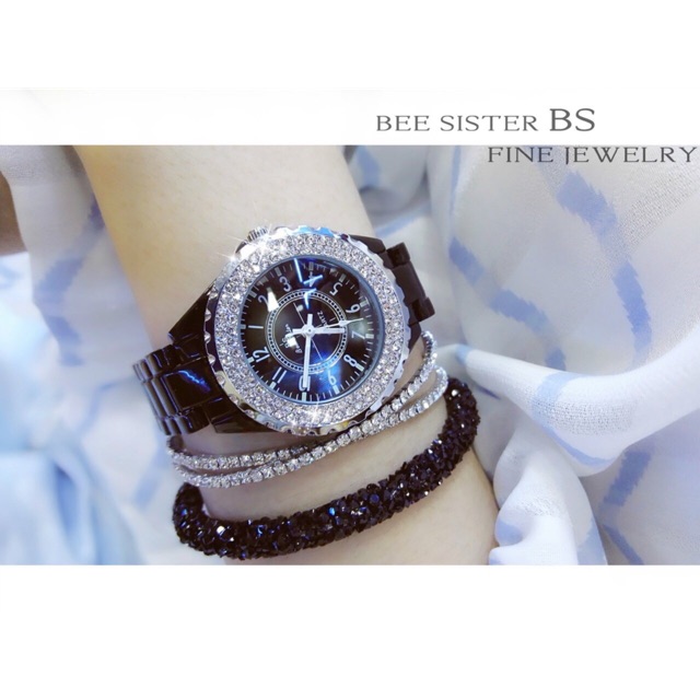 Đồng hồ nữ BS - 001 Beesister dây đá sứ