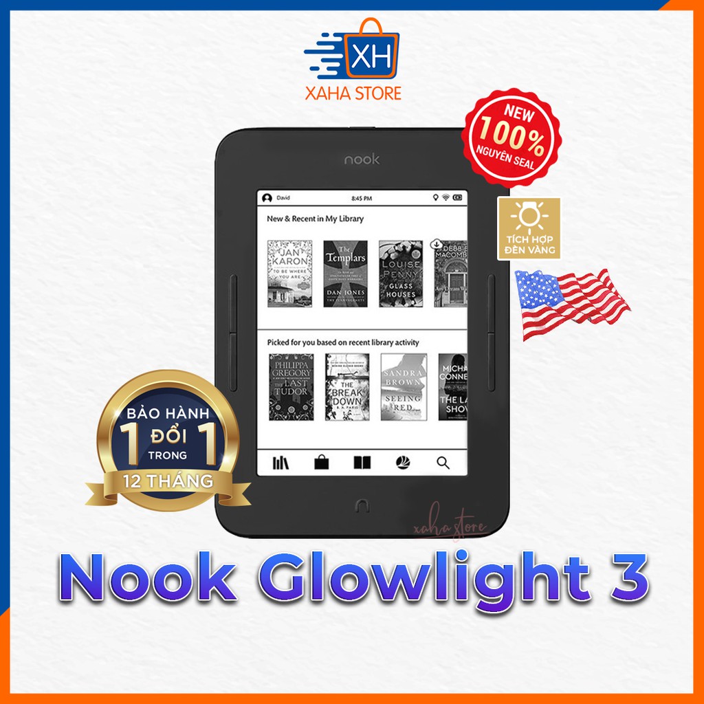 Máy đọc sách Nook Glowlight 3 - New 100%, nguyên seal / refurbished - Chính hãng Barnes & Noble | WebRaoVat - webraovat.net.vn