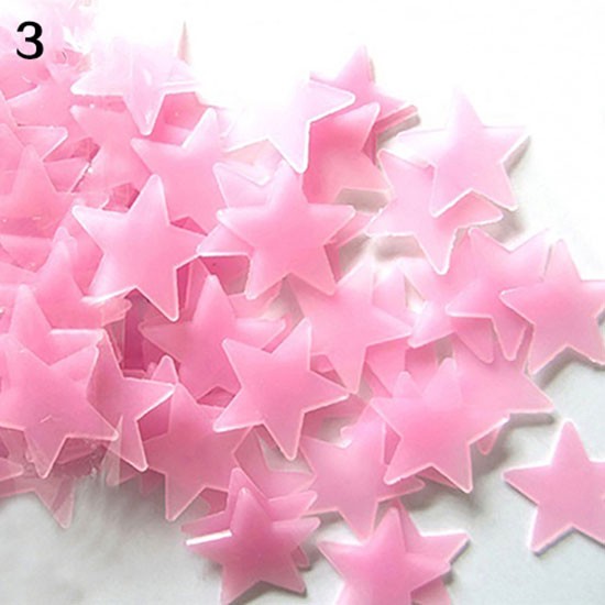 Set 40/ 100 miếng dán tường hình ngôi sao 3D phát sáng trong đêm dùng trang trí nhà cửa