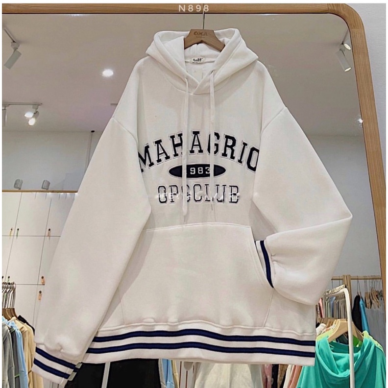 Áo Hoodie Nỉ Chữ Ngực MAHAGRIO Form Rộng Unisex, Áo Nỉ Nữ Có Mũ Nhiều màu