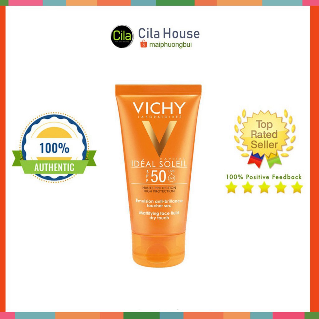 [CHÍNH HÃNG] Kem chống nắng khổng nhờn rít Vichy SPF50 (60ml)