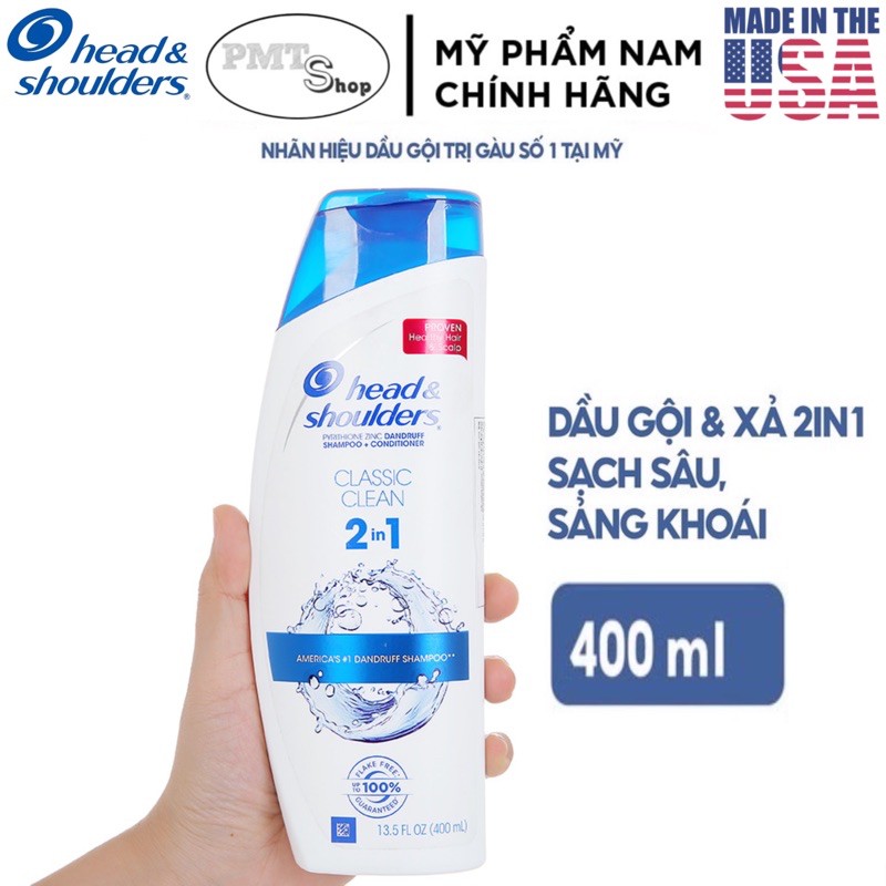 [USA] Dầu gội xả 2in1 Head & Shoulders Classic Dry Scalp Care Smooth & Silky Pure Sport 400ml 380ml sạch gàu - Mỹ | BigBuy360 - bigbuy360.vn