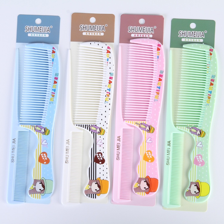 Set 2 lược đuôi nhọn tạo kiểu họa tiết cute size 21cm