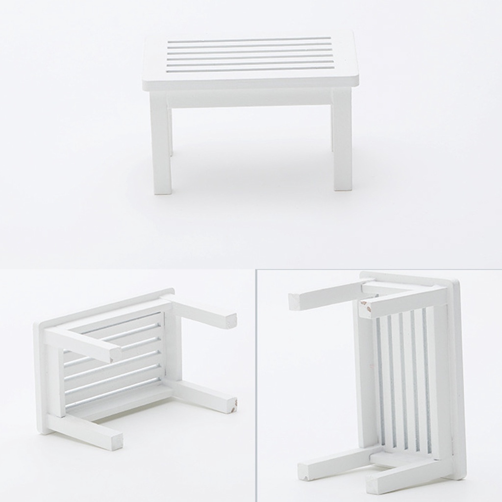 Mô Hình Bàn Cà Phê Mini Bằng Gỗ Dễ Thương Trang Trí Nhà Búp Bê 1/12