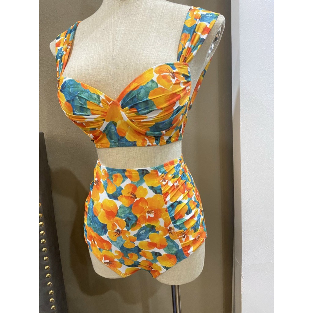 bikini nâng ngực cúp quai to họa tiết hoa | BigBuy360 - bigbuy360.vn