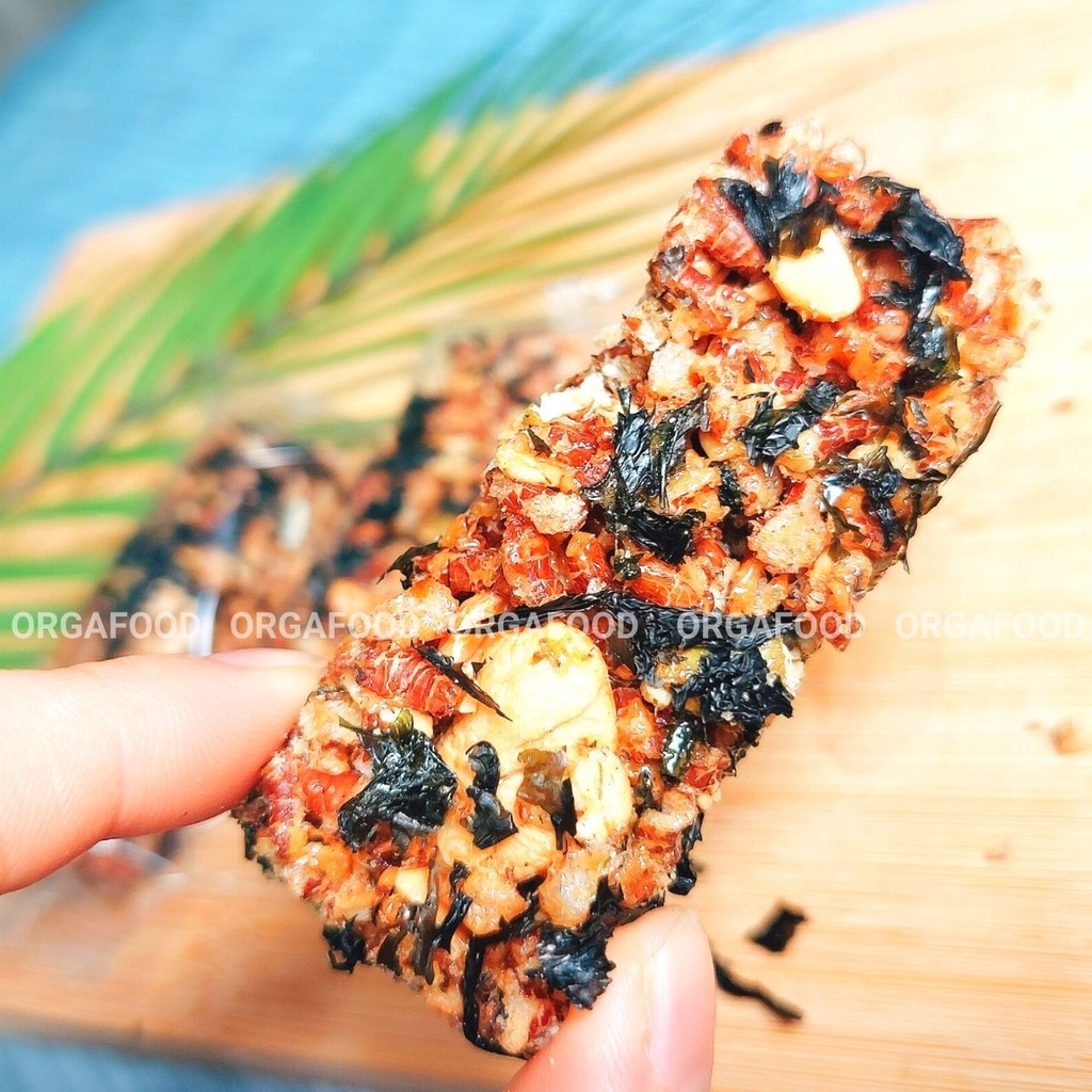 Thanh gạo lứt rong biển- hạt dinh dưỡng Oragfood, ăn vặt giảm cân, không đường, 8 thanh (~200gram), thơm, giòn, ngon