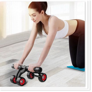 Con lăn tập cơ bụng 4 bánh cao cấp tặng kèm Thảm lót