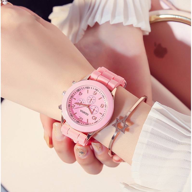 Đồng hồ thời trang nữ Geneva KM01 dây silicon mềm dẻo đeo êm tay, trẻ trung, hiện đại, nhiều màu dể dàng phối đồ | BigBuy360 - bigbuy360.vn