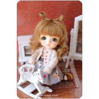 Bộ tóc giả búp bê bjd 5-11inch 1 / 8 1 / 6 1 / 4 1 / 3 mini bjd ob11 mohair jd544 blythe dw014