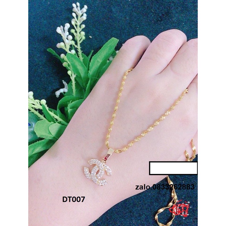 Dây chuyền xoắn mặt chữ X mạ vàng 18k-Trang sức cao cấp