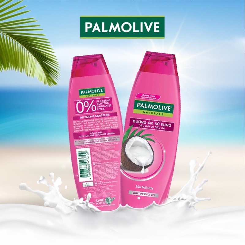 Bộ 3 Dầu gội có dầu xả Palmolive Dưỡng Ẩm bổ sung từ sữa dừa 180ml♥️