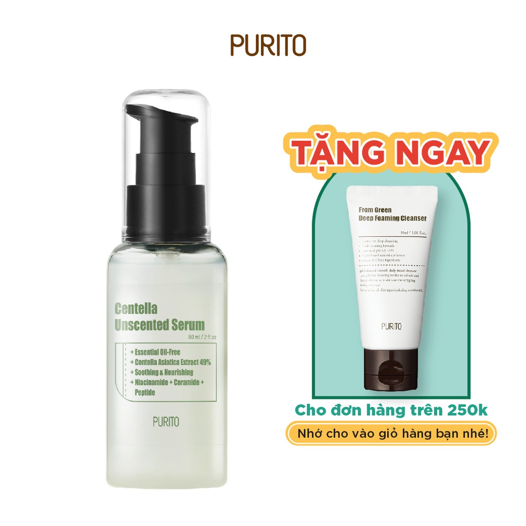 Tinh chất rau má không mùi PURITO Centella Unscented Serum 60ml