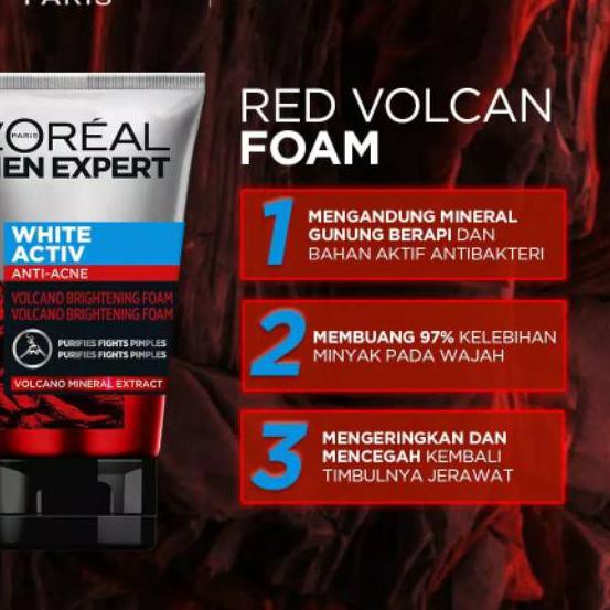 (hàng Mới Về) Sữa Rửa Mặt Kiểm Soát Dầu Trị Mụn Thành Phần Than Bùn Núi Lửa Loreal Dành Cho Nam