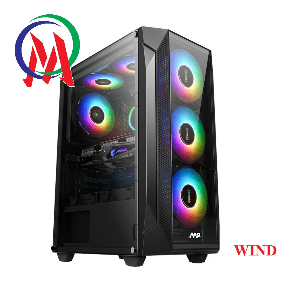 Vỏ case máy tính AAP WIND GAMING (Hông + Mặt trước kính cường lực, ko fan đi kèm)