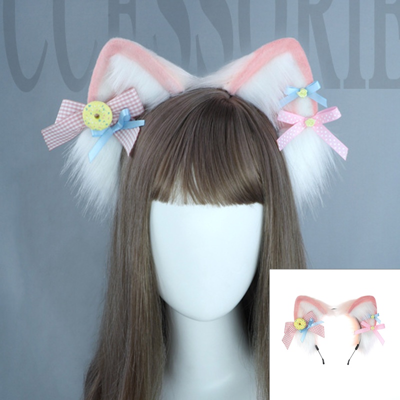 Băng Đô Cài Tóc Hình Tai Thú Bông Đáng Yêu Dành Cho Nữ