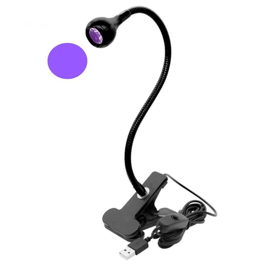 Đèn Led UV tia cực tím 3W cổng nguồn USB chân kẹp bàn chuyên dụng (màu ngẫu nhiên)