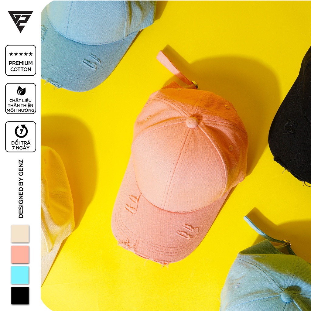 Mũ lưỡi trai nón kết GENZ rách vành ulzzang unisex phù hợp cho cả nam và nữ nhiều màu