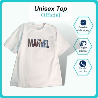 Áo Thun Unisex Trắng In Logo Marvel | Thời Trang Unisex Top