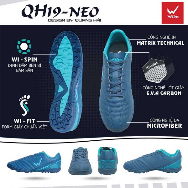 Giày Đá Bóng Wika Chính Hãng Quang Hải QH19- NEO