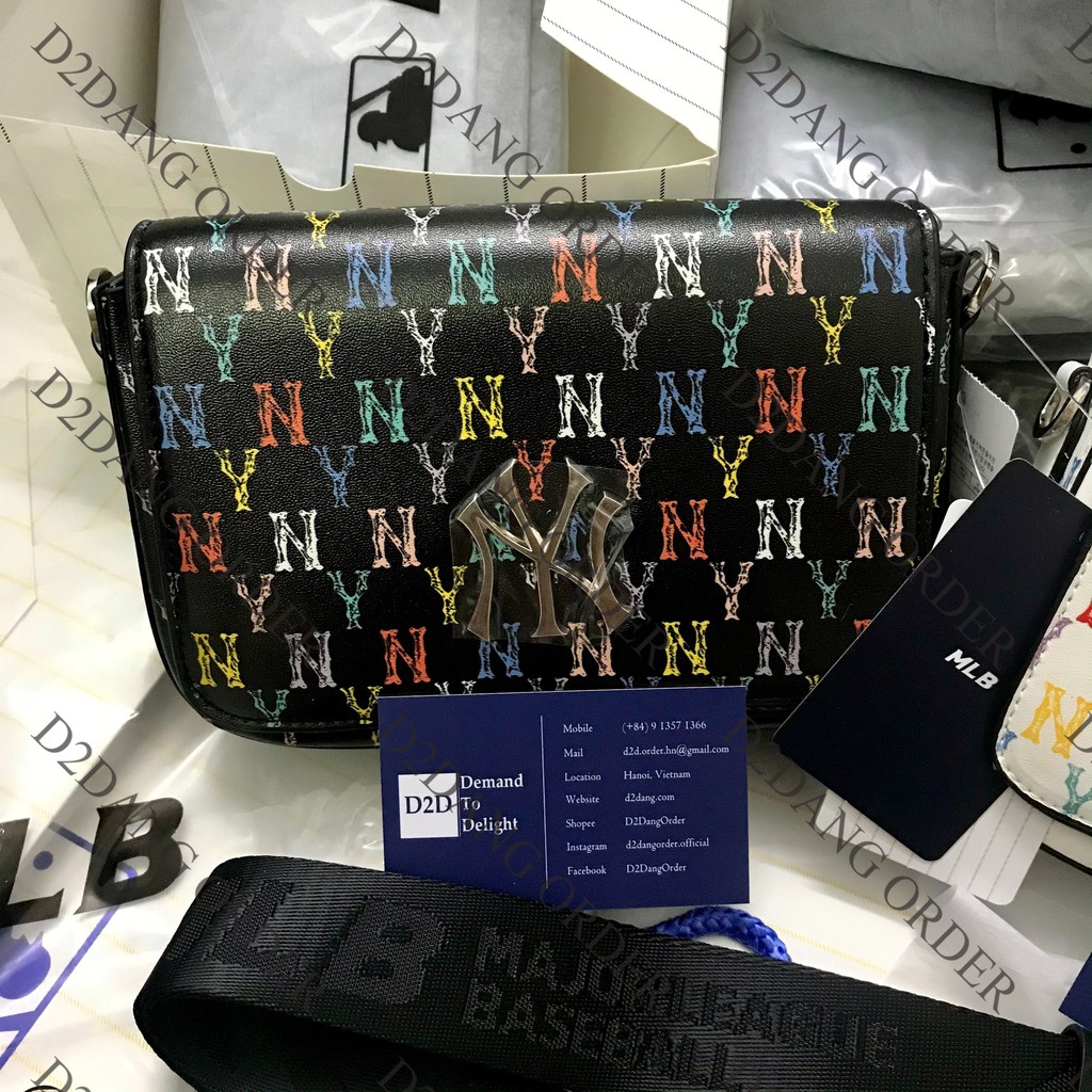 🔥 Túi MLB Đeo Chéo Họa Tiết Mono Cầu Vồng NY Cá Tính Unisex  🔥