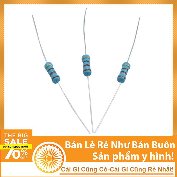 Gói 10 Con Trở Vạch 1/2W 5% Giá Trị Từ 10K Ohm Đến 4M7 Ohm