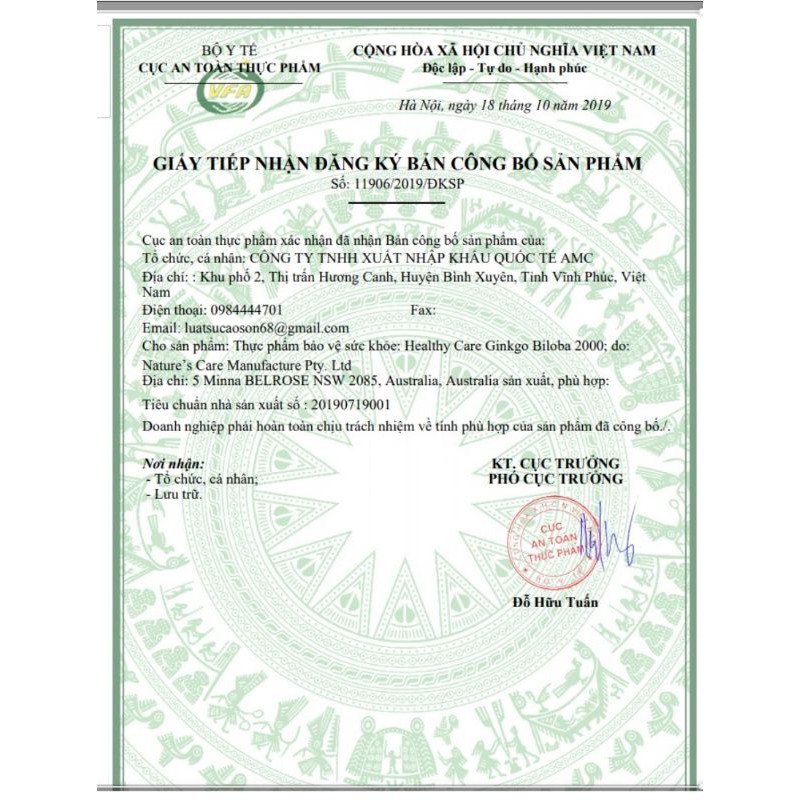 Bổ não Ginkgo Biloba healthy care Úc hàm lượng 2000mg | BigBuy360 - bigbuy360.vn