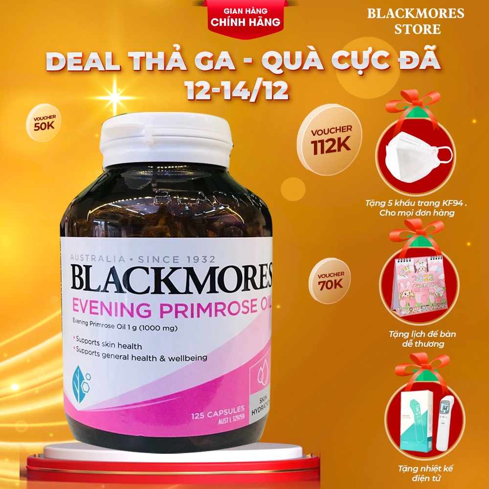 Tinh dầu hoa anh thảo Blackmores Evening Primrose Oil Úc 125 viên,chăm sóc tóc da móng