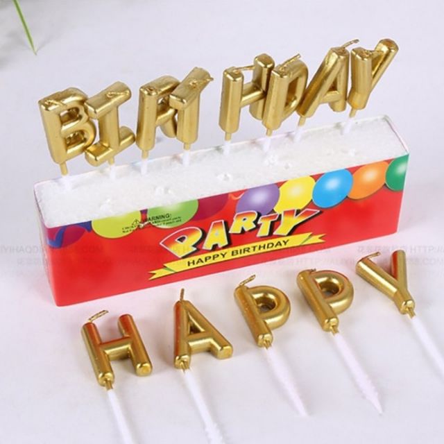 Bộ nến chữ Happy Birthday , bộ nến đèn cầy trang trí sinh nhật