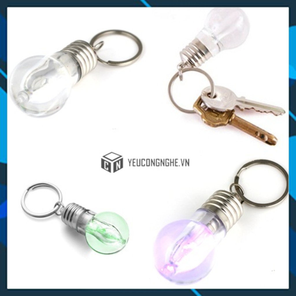 Móc Khóa Bóng Đèn Led Đổi Màu Mini