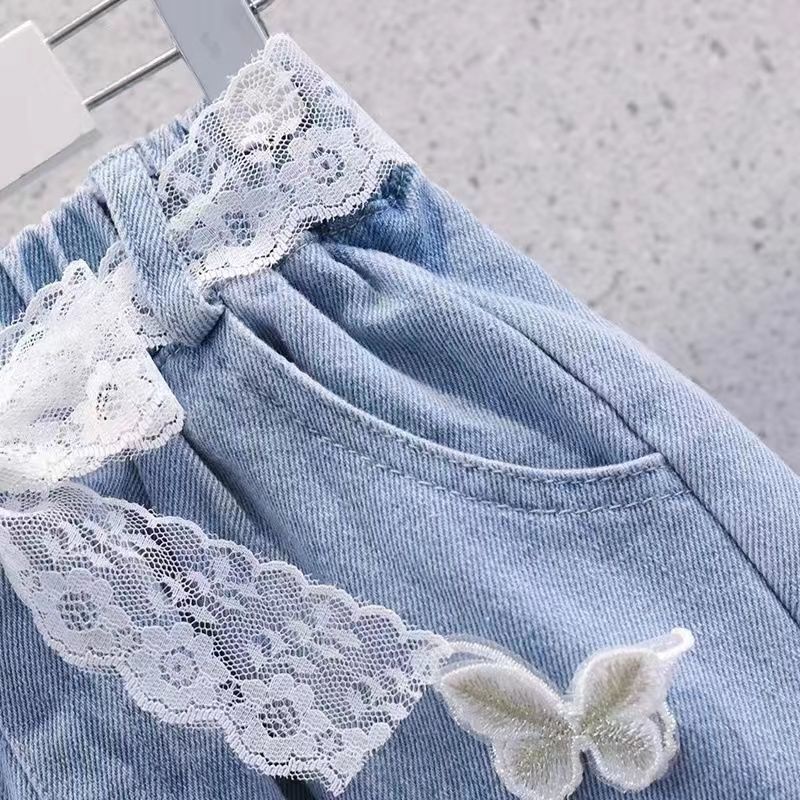Quần Short Denim Cotton Mỏng Phong Cách Mới Dành Cho Bé Gái 2022