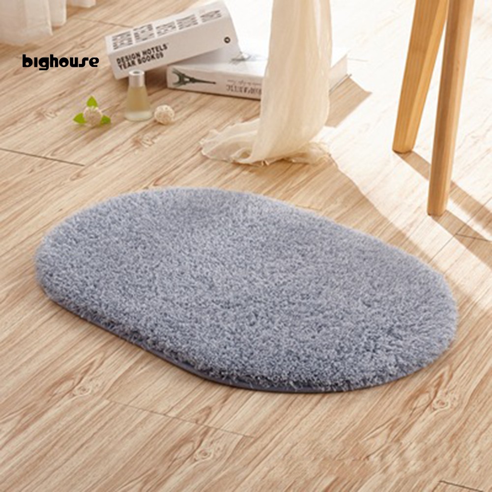Thảm Lót Sàn Hình Oval Chống Trượt Thấm Hút Nước Tiện Dụng Cho Phòng Khách