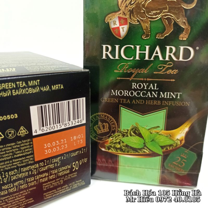 [T3/2023] Trà Richard Royal Tea hộp giấy 25 gói