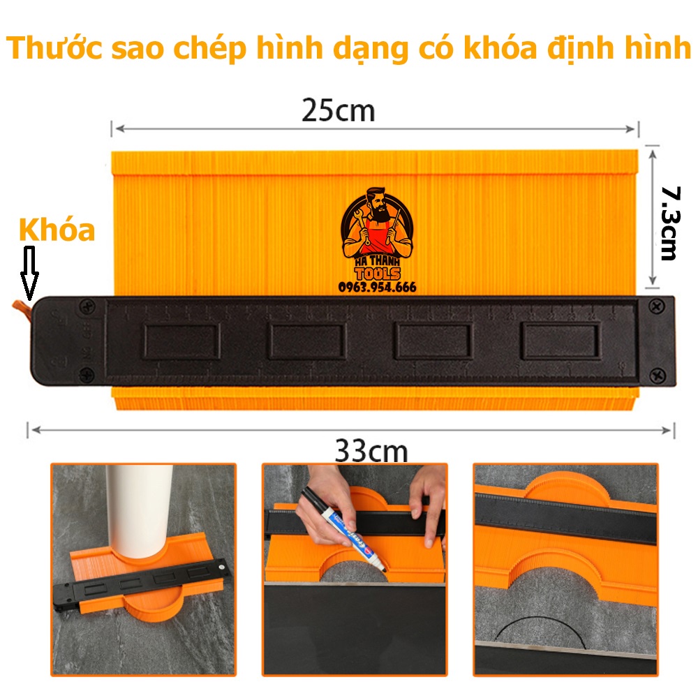 [Có Video] THƯỚC SAO CHÉP HÌNH DẠNG ĐA NĂNG 250mm - THƯỚC ĐO LẤY GÓC ĐƯỜNG VIỀN, THƯỚC ĐO ĐA GÓC ĐA NĂNG