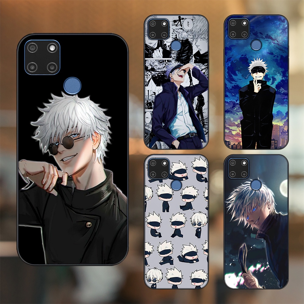 Ốp lưng Realme C12, C21Y viền đen in hình Satoru Jujutsu Kaisen