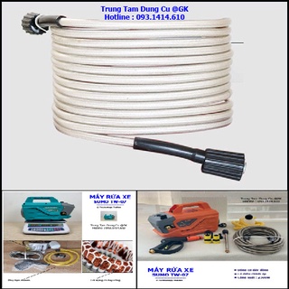 DÂY XỊT RỬA XE CAO ÁP, dây rửa xe ren 22mm dùng cho máy rửa xe gia đình, máy rửa xe mini