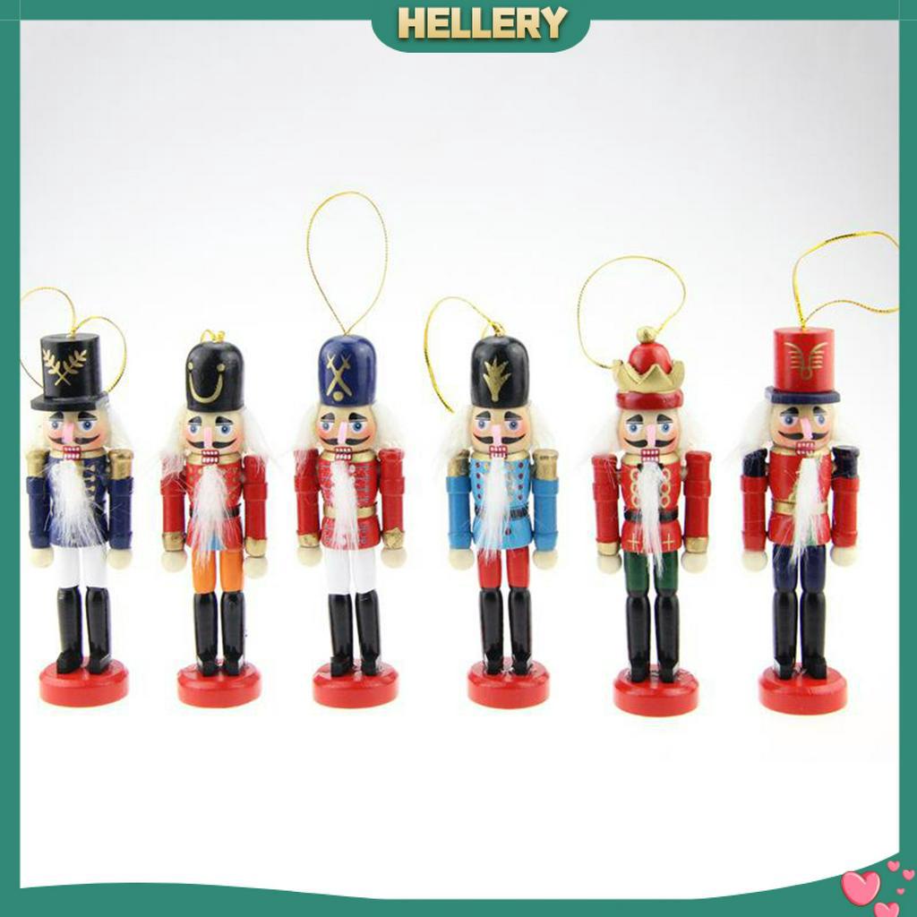 Set 6 Mô Hình Lính Mini Bằng Gỗ Dùng Trang Trí Giáng Sinh