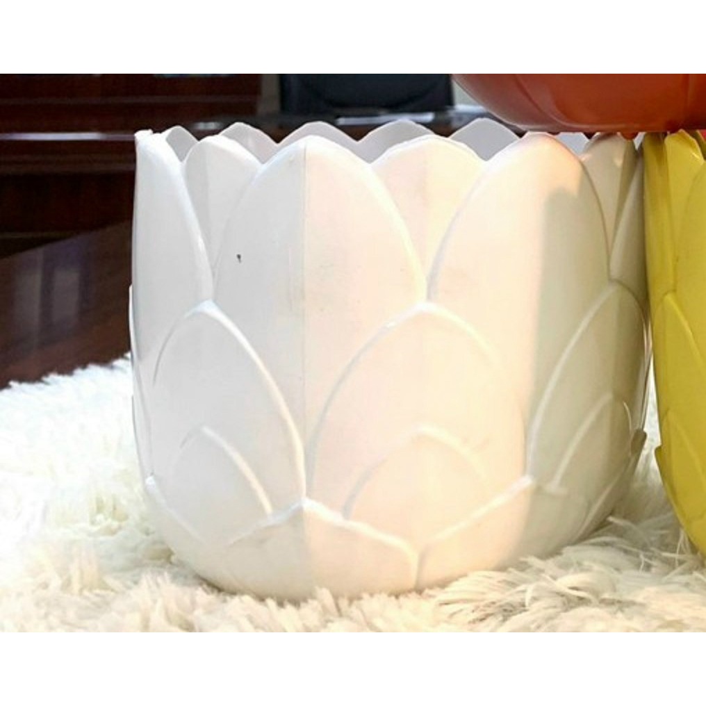 Mẫu mới Bông sen Chậu hoa mai cao cấp bông chơi tết rực rỡ chậu nhựa trồng rau - trang trí quán cafe biệt thự