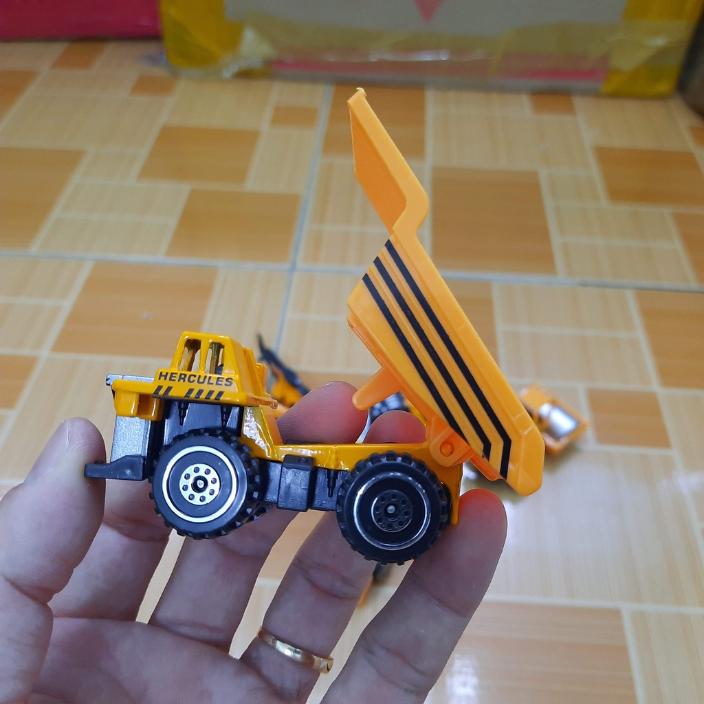 Bộ Xe ô tô công trình die cast mini đồ chơi trẻ em gồm 6 xe - mô hình bằng hợp kim và nhựa tỉ lệ 1:64