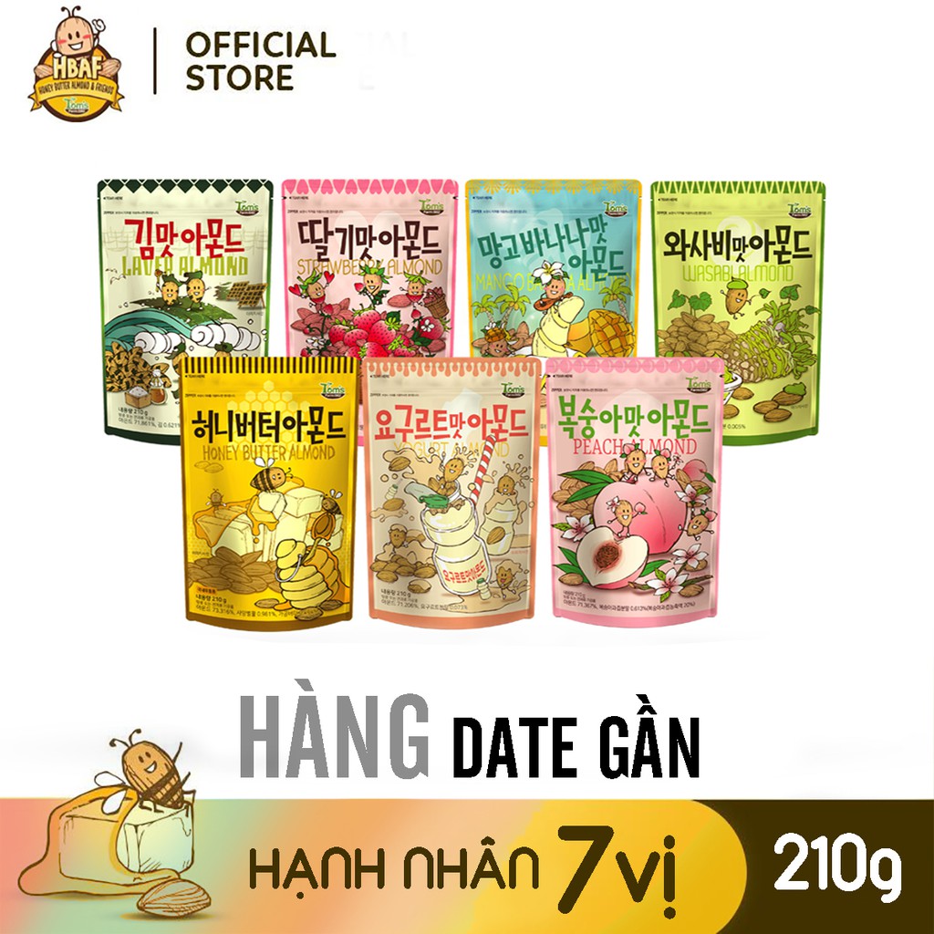 Hạnh Nhân Tẩm Hương Vị Tom's Farm - Gói 210g - Hàng Date Gần