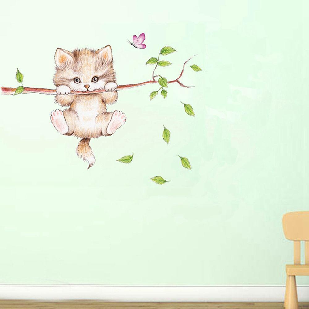 Sticker Dán Tường Chống Thấm Nước Họa Tiết Động Vật Dễ Thương Để Trang Trí Phòng Bé