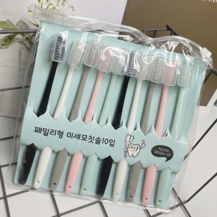 Set 10 bàn chải xuất nhập có túi zip đựng siêu hot