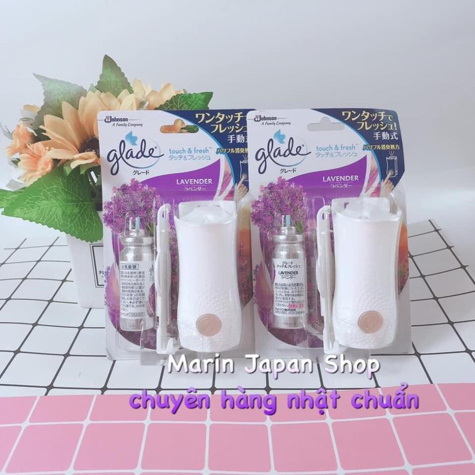 Máy xịt thơm phòng GLADE + 1 lõi thay thế 14ml hương oải hương lavendar và làm sạch không khí phòng khử mùi