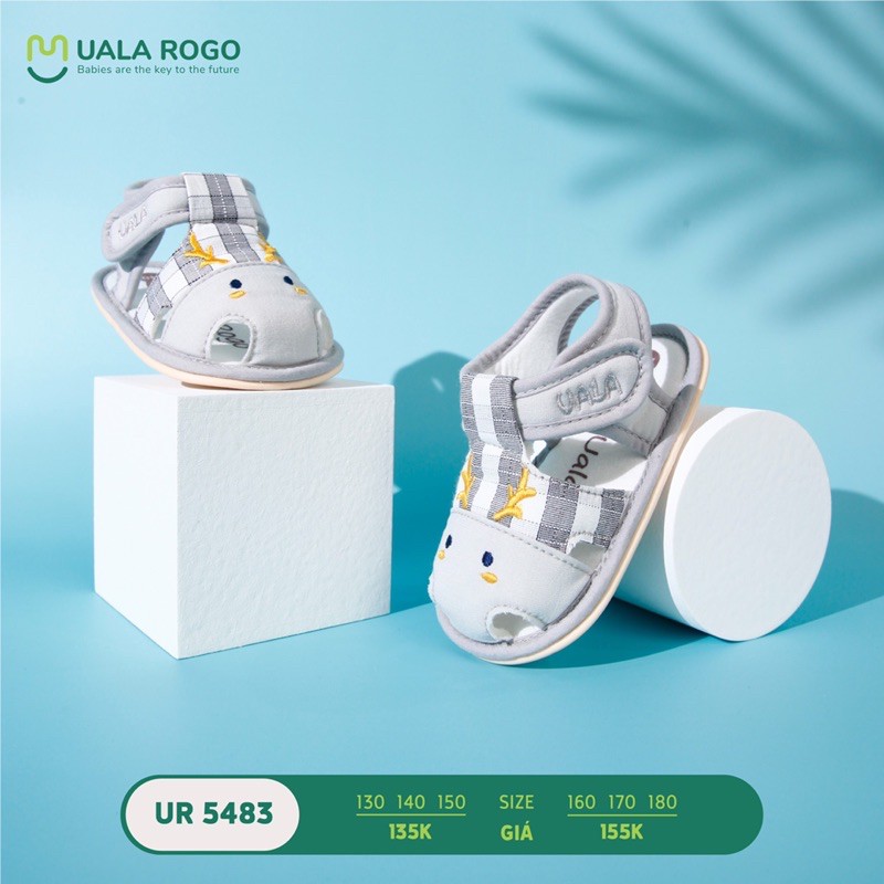 UALA ROGO --Giày tập đi Hươu mắt to caro chuẩn y khoa đế cao su non chống trơn trượt bé trai bé gái siêu mềm nhẹ