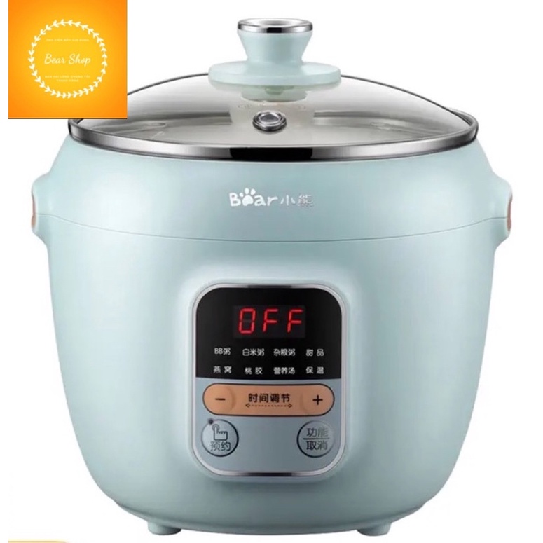 Nồi hầm cháo chậm chính hãng BEAR nội địa dung tích 1L,có quai chống bỏng