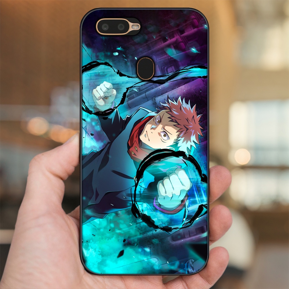 Ốp lưng Oppo A5S, A7, A12, F9 viền đen in hình Yuji Jujutsu Kaisen