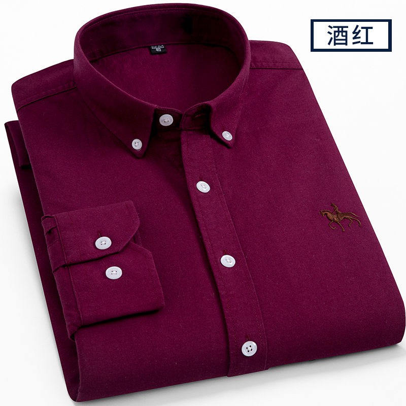 Áo Sơ Mi Dài Tay Vải Oxford 100% Cotton Thời Trang Cho Nam