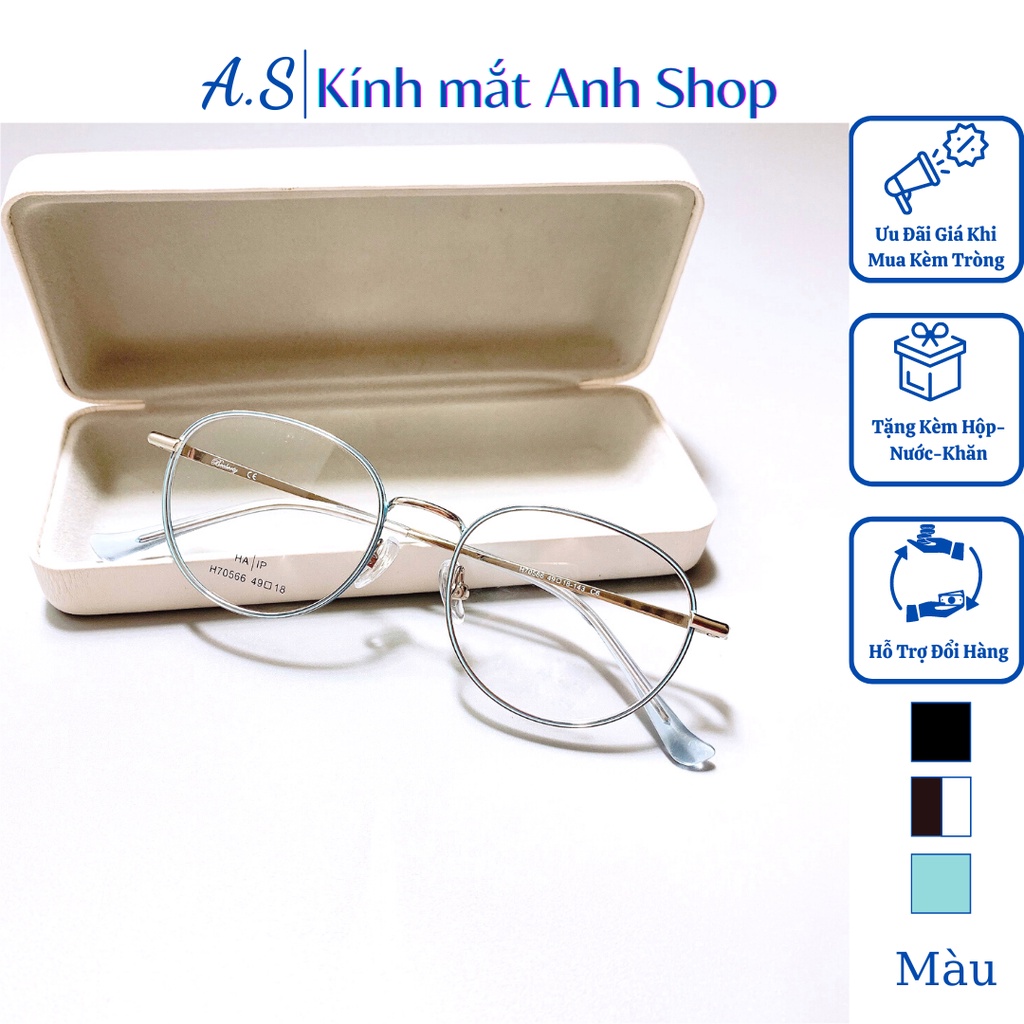 Gọng kính tròn kiểu bé cho người mặt nhỏ chất liệu kim loại bền thời trang thanh lịch 70566