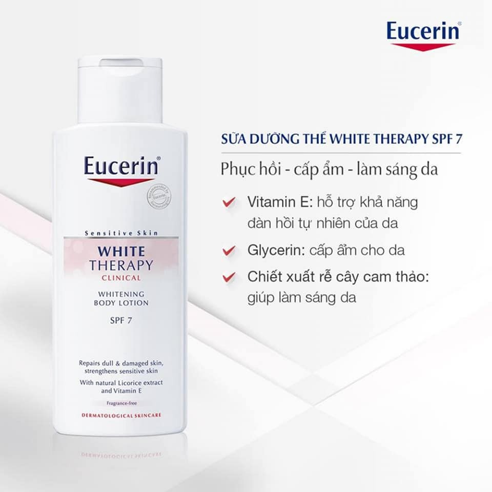 (chính hãng) Sữa dưỡng thể trắng da Eucerin White Therapy Whitening Body Lotion SPF7